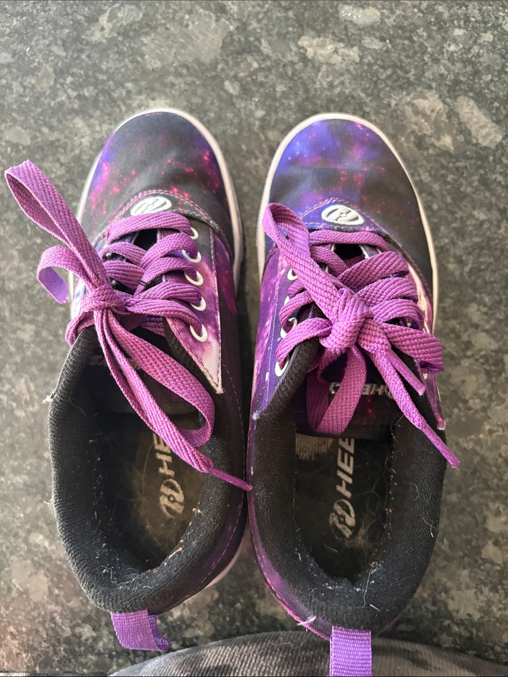 Heelys Purple Galaxy Kids Sneakers with Magenta Laces